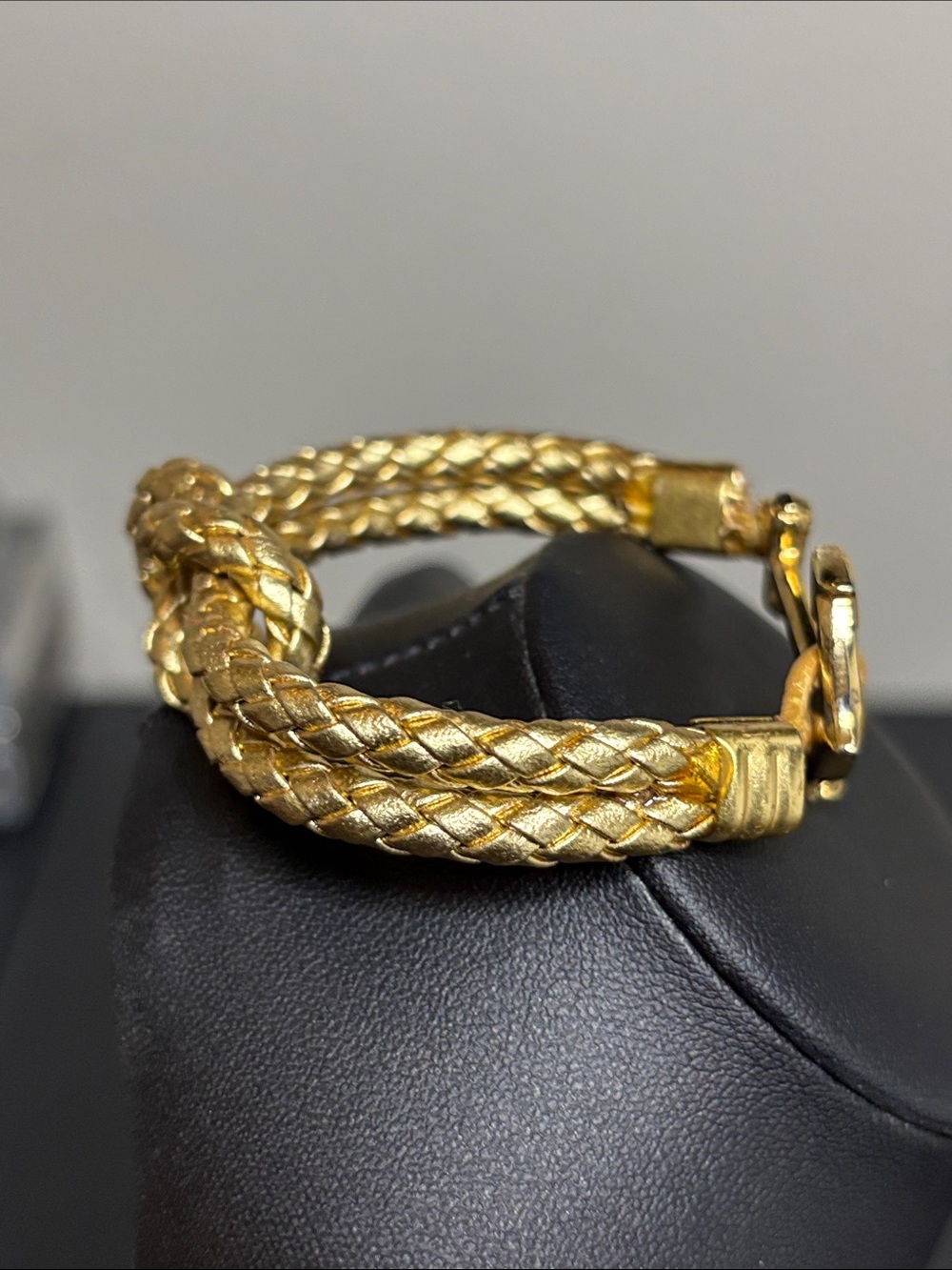 Kiel James Patrick Fortune Sailor Gold Tone Anchor Charm Braided Bracelet - Picture 4 of 6